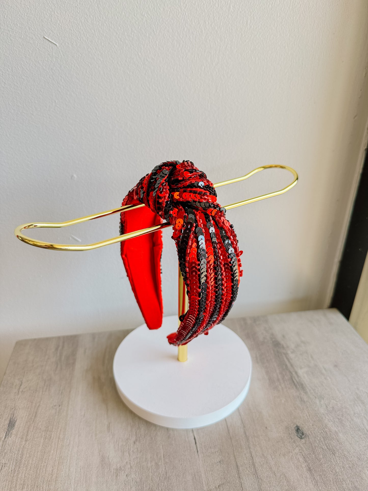 Red & Black Sequin Headband