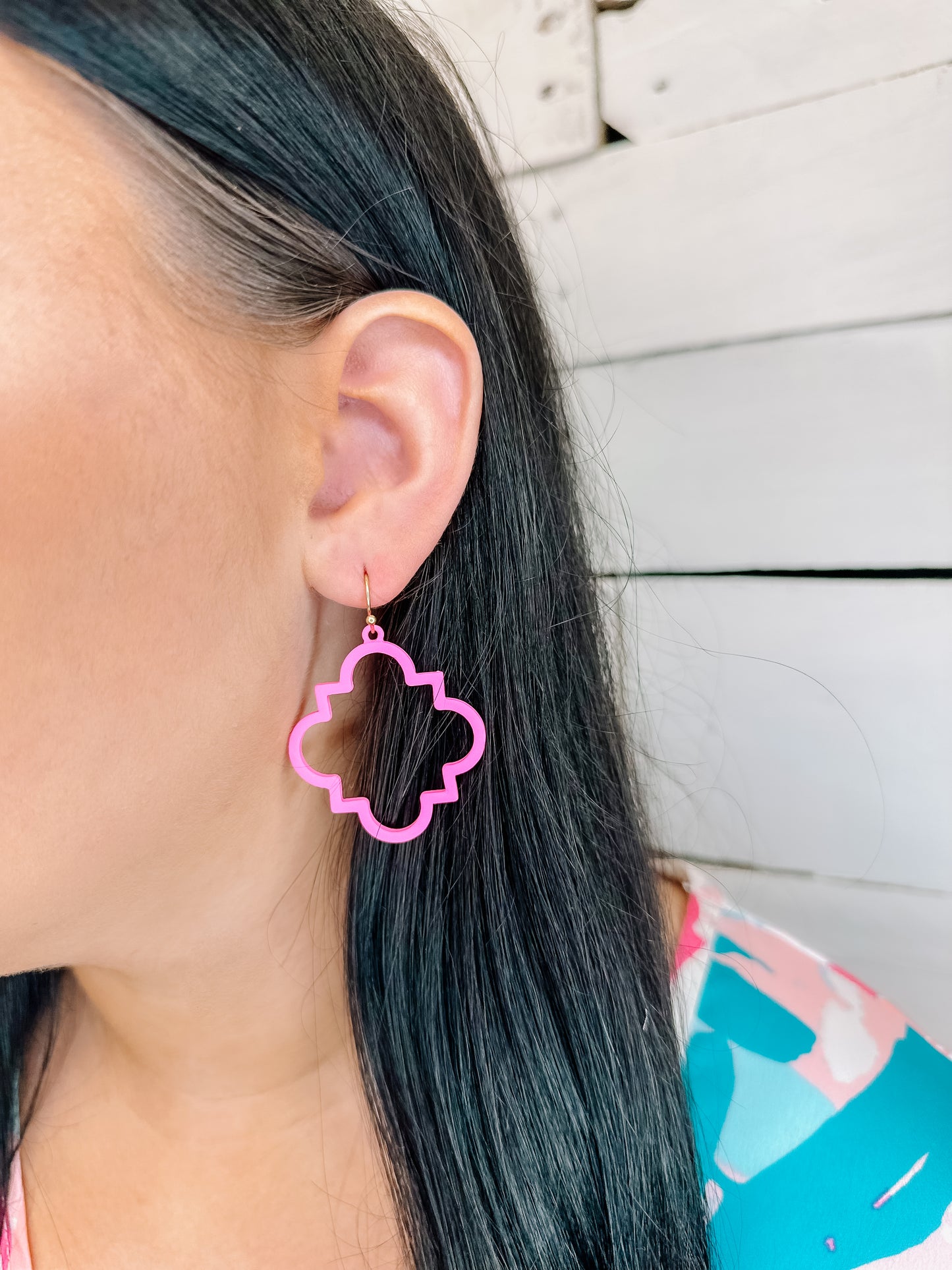 Pink Metal Earrings