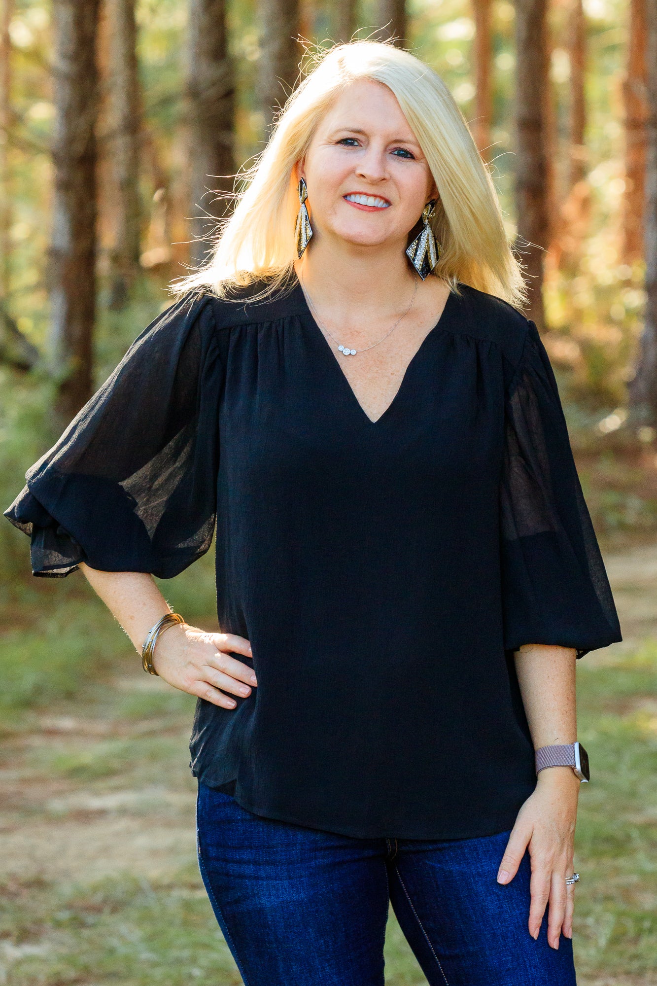 Camilla Long Sleeve Top - Black