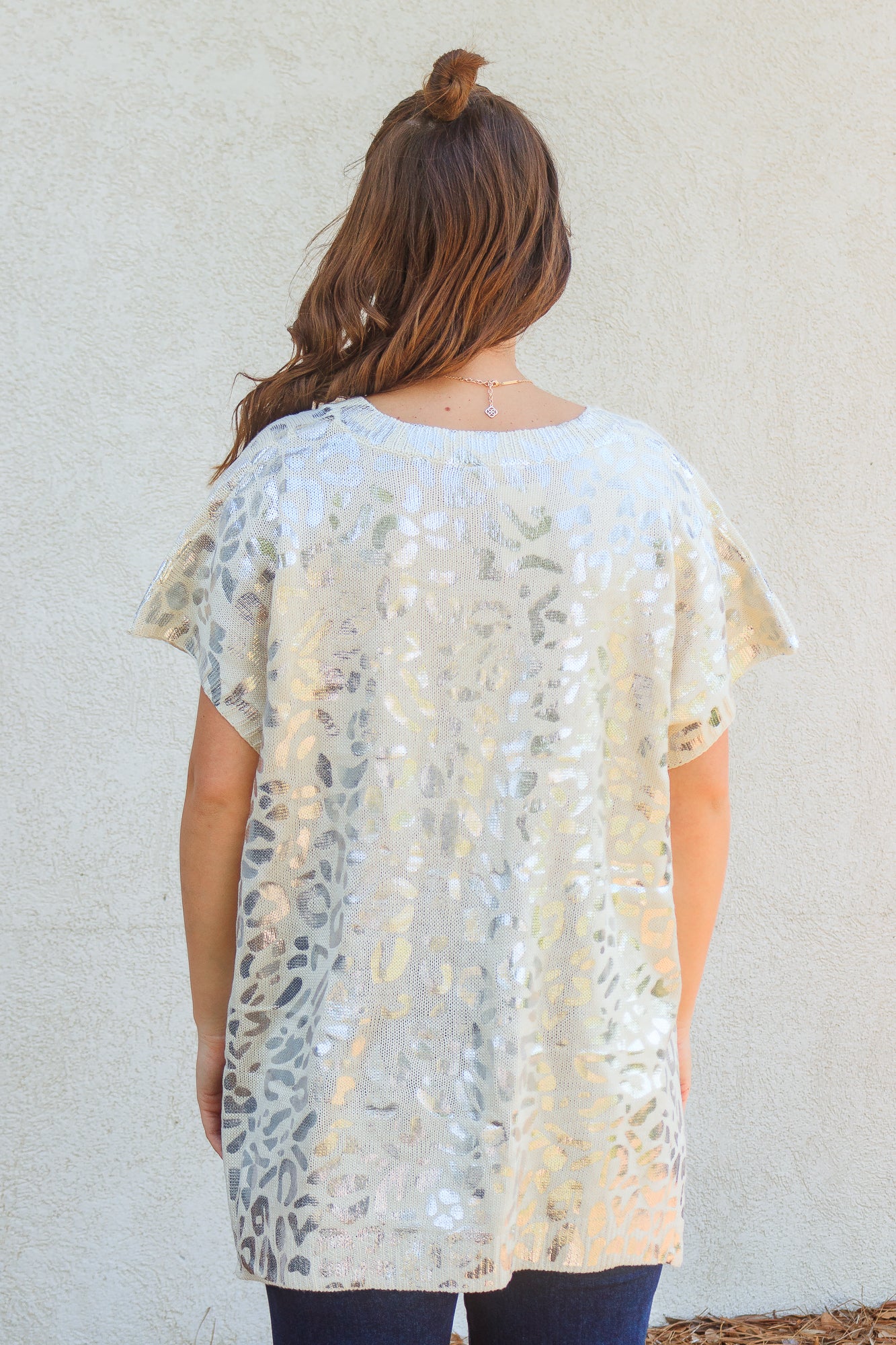 Jude Foil Print Top - Natural