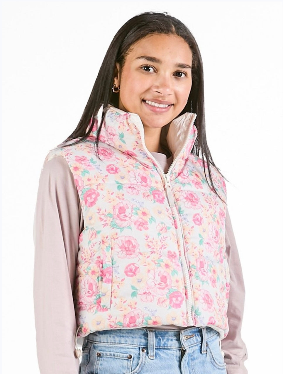 Simply Southern Puffer Vest- Floral