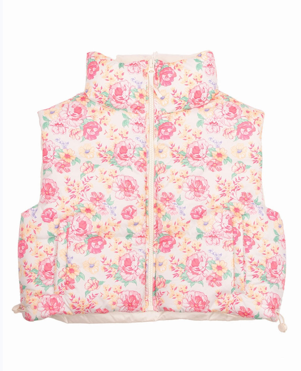 Simply Southern Puffer Vest- Floral