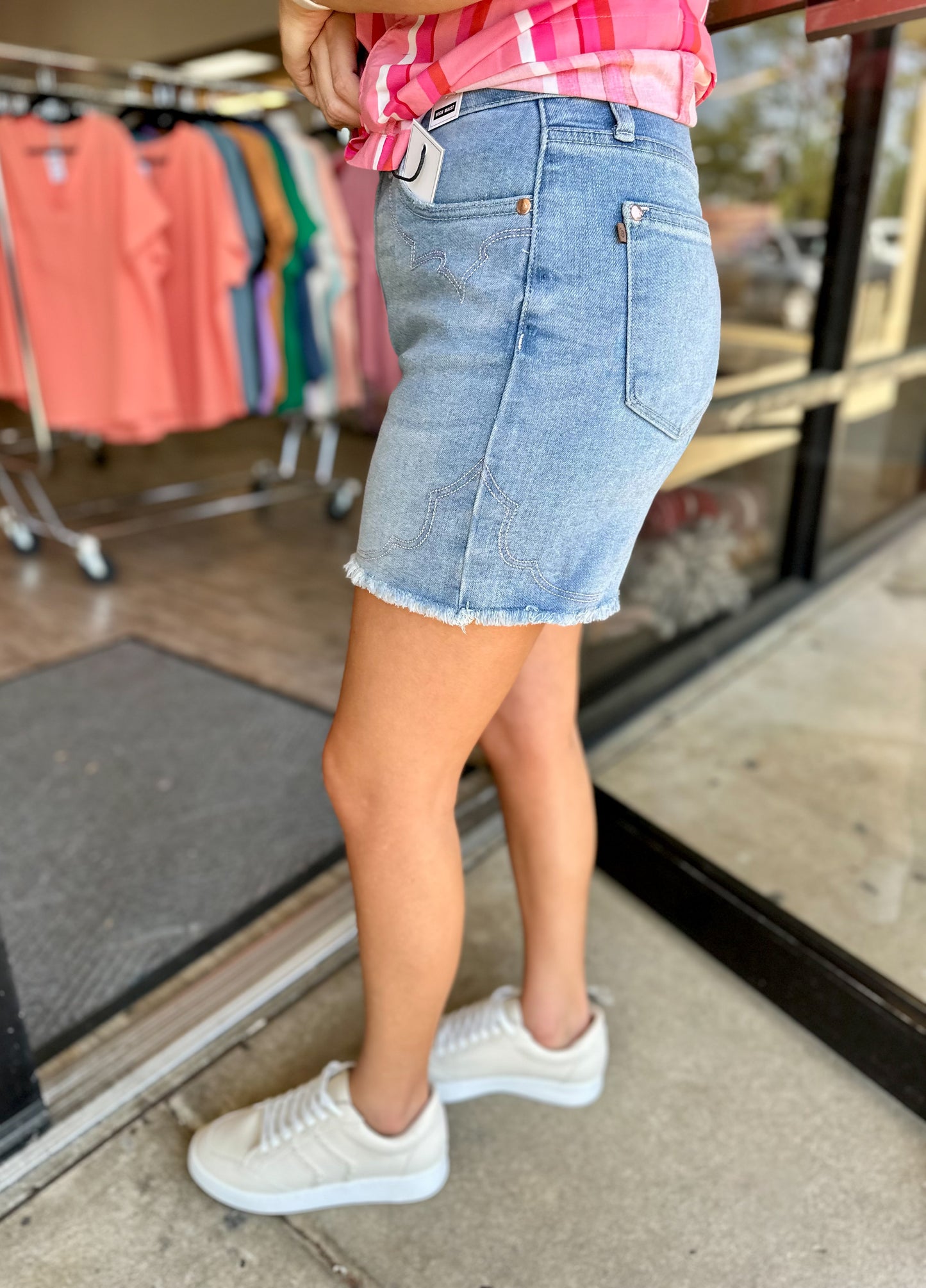 Judy Blue Western Embroidered Denim Shorts