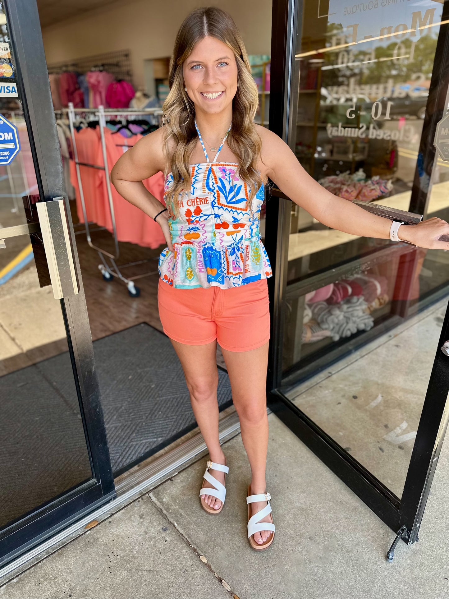 Aria Colored Shorts- Coral