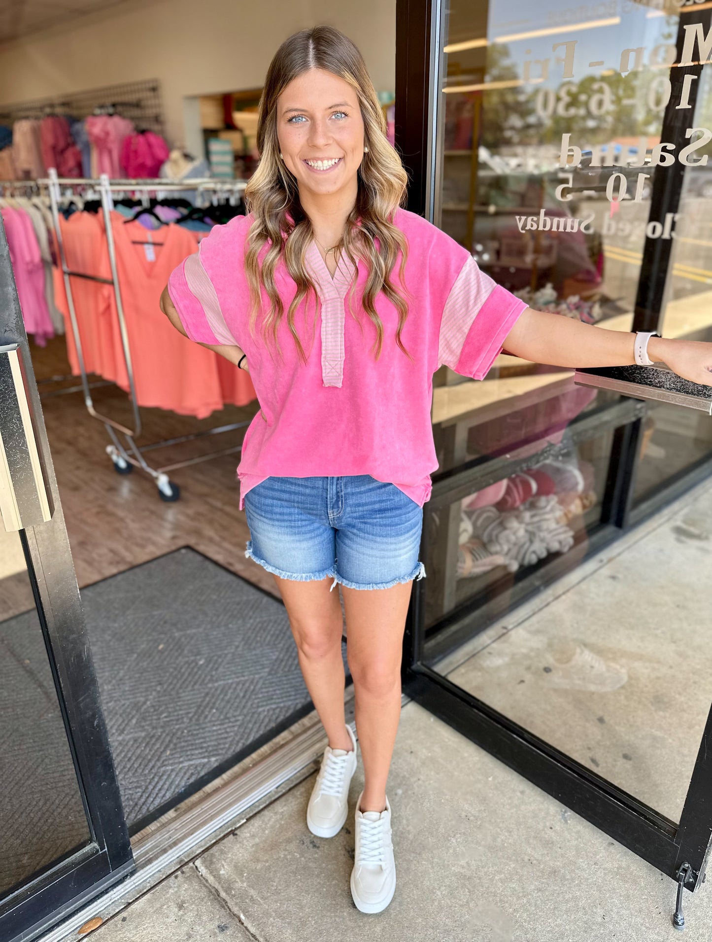 Lani Frayed Hem Denim Shorts