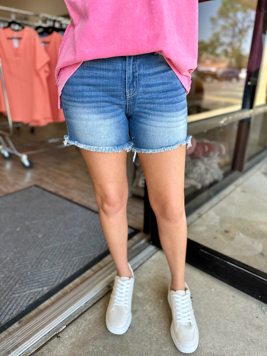 Lani Frayed Hem Denim Shorts