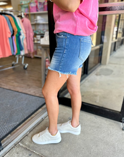 Lani Frayed Hem Denim Shorts