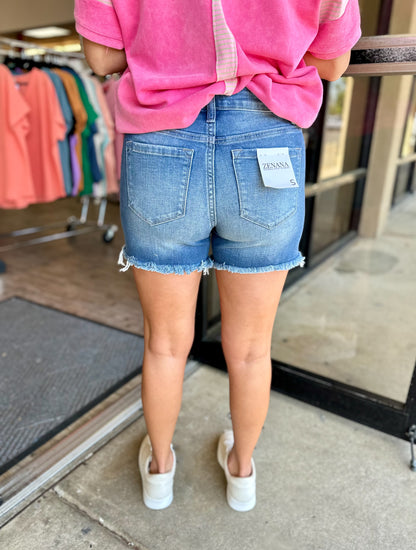 Lani Frayed Hem Denim Shorts