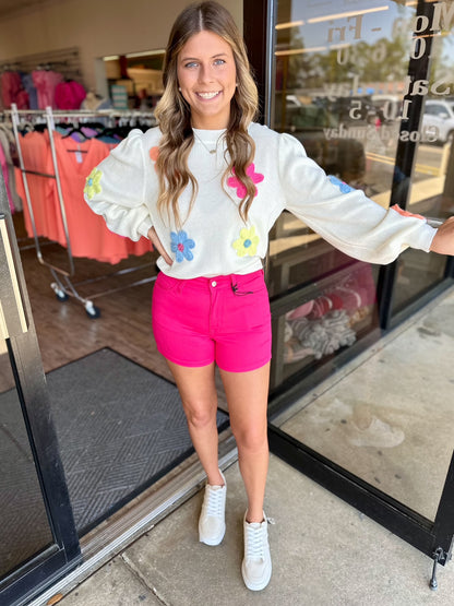 Aria Colored Shorts- Hot Pink