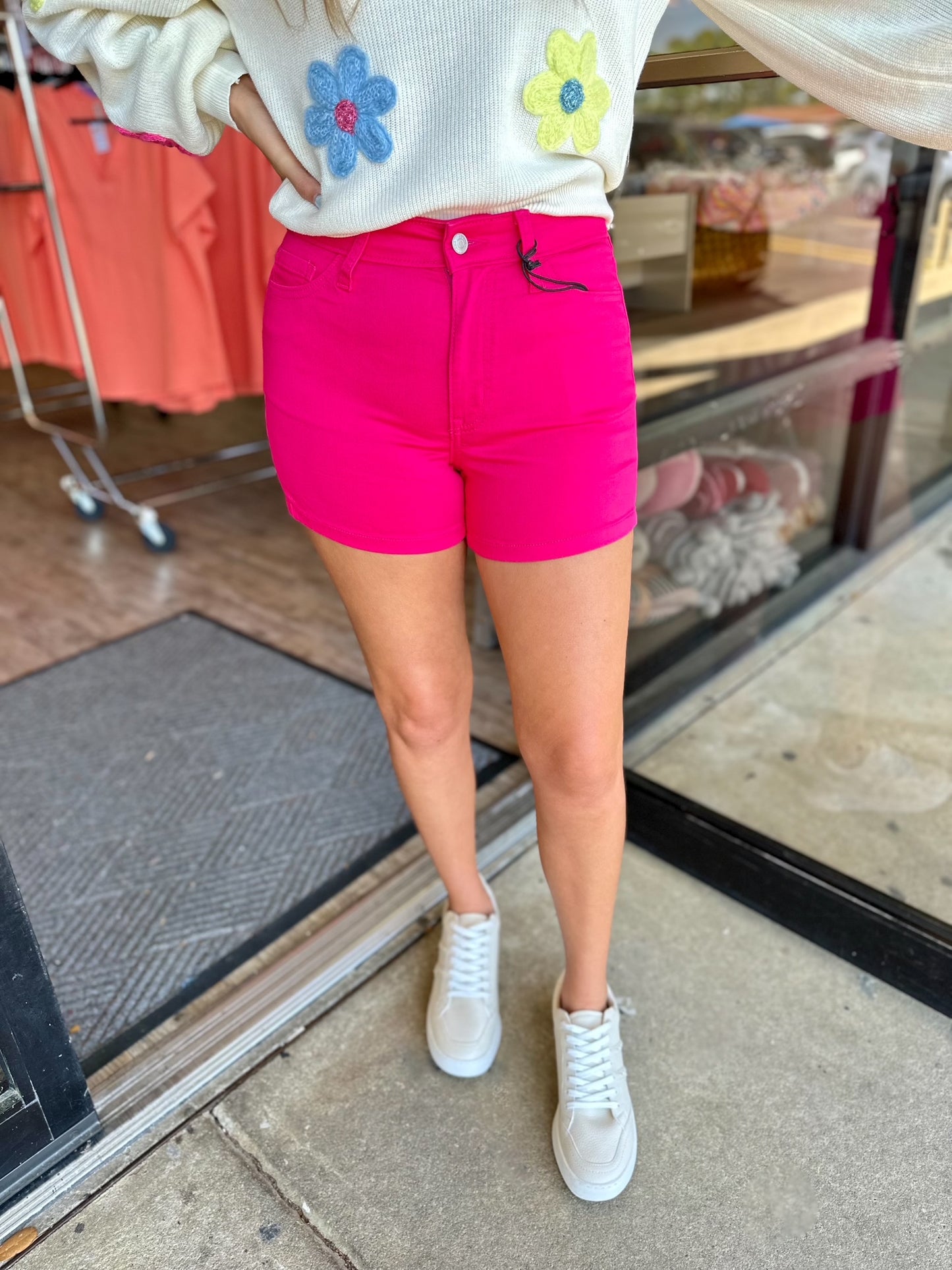 Aria Colored Shorts- Hot Pink