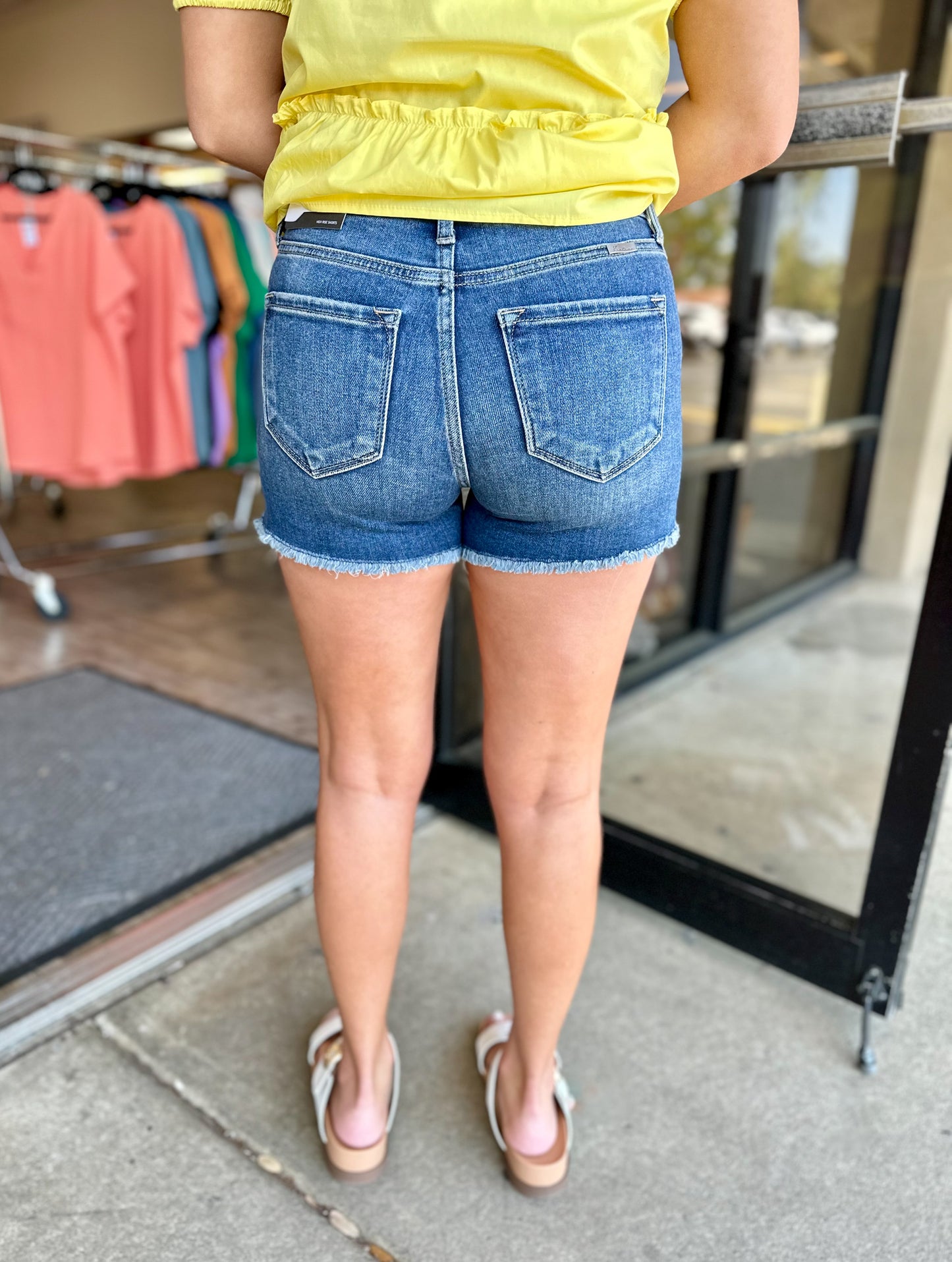 Lola Split Hem Denim Shorts