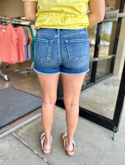 Lola Split Hem Denim Shorts