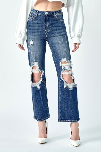 Harlow Distressed Straight Leg Jeans