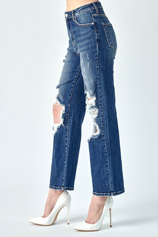 Harlow Distressed Straight Leg Jeans