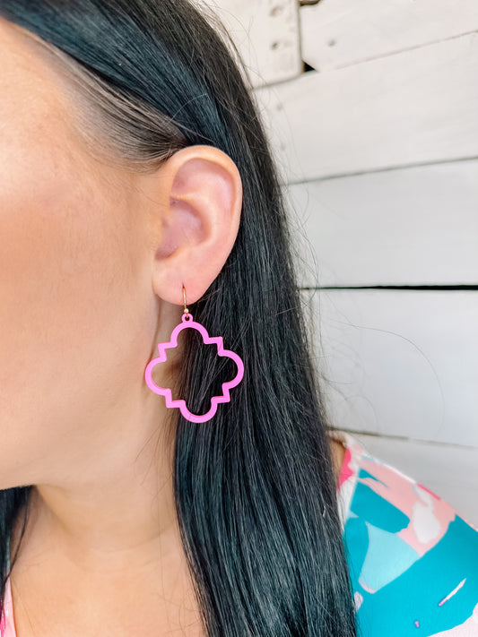Pink Metal Earrings
