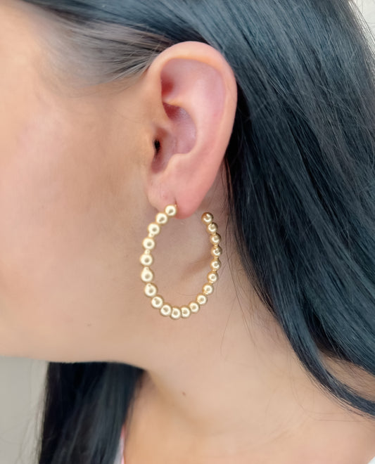 Beaded Metal Hoops