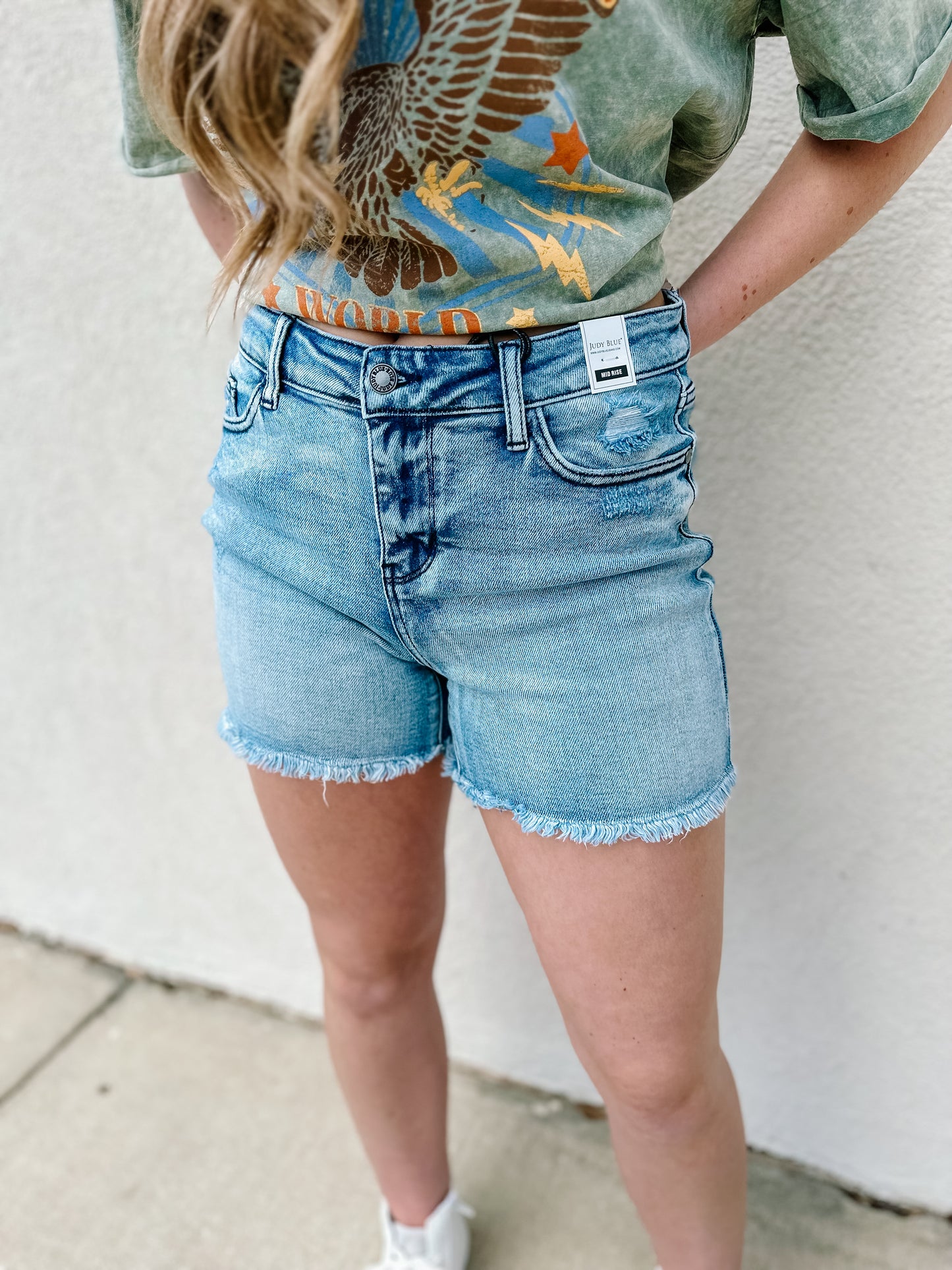 Judy Blue- Raw Hem Shorts