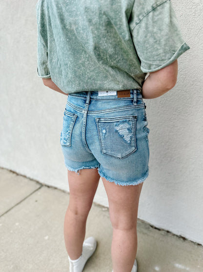 Judy Blue- Raw Hem Shorts