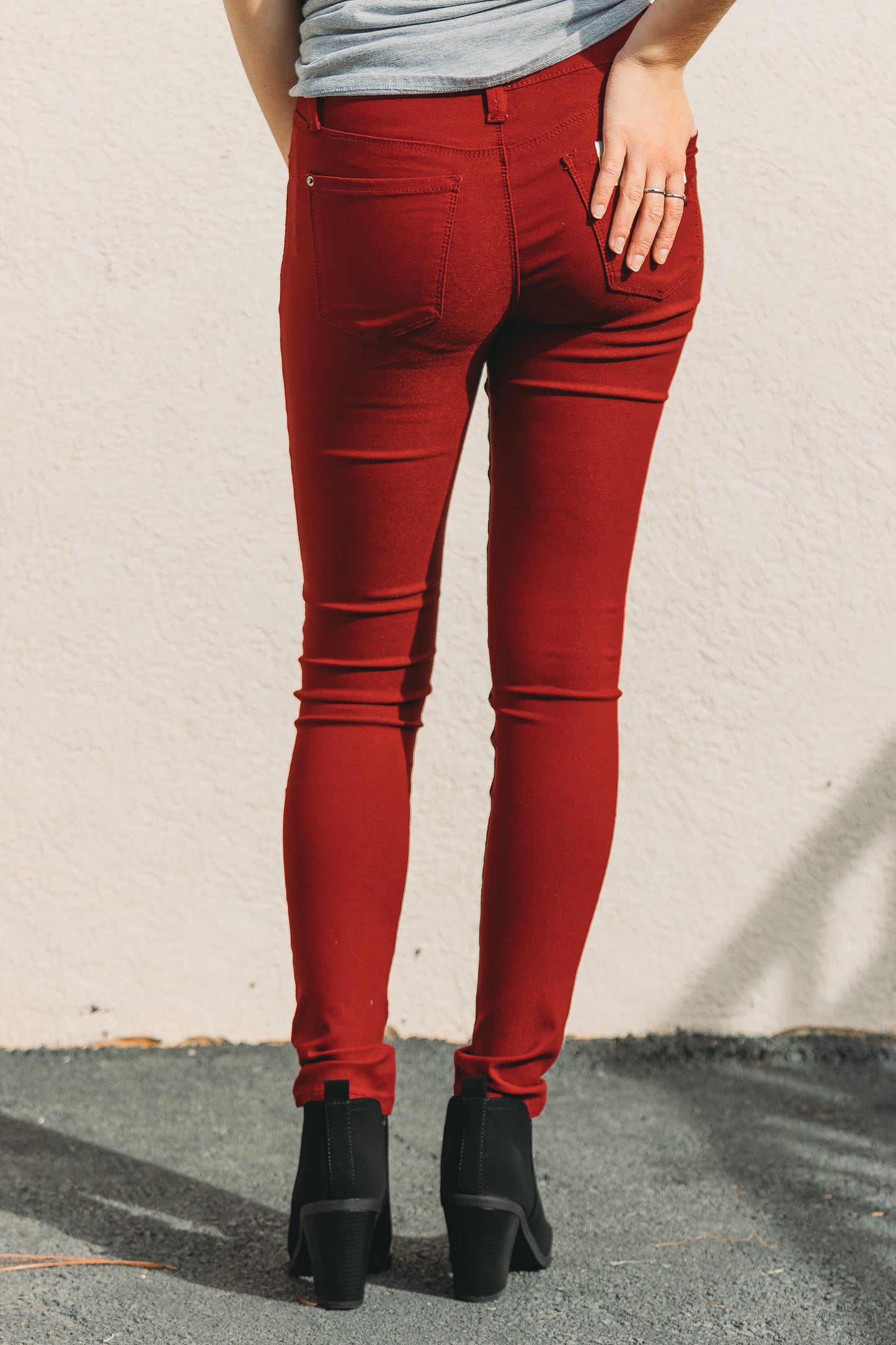 Skylar Skinnies - Burgundy