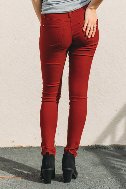 Skylar Skinnies - Burgundy
