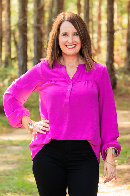 Elizabeth Top -  Magenta