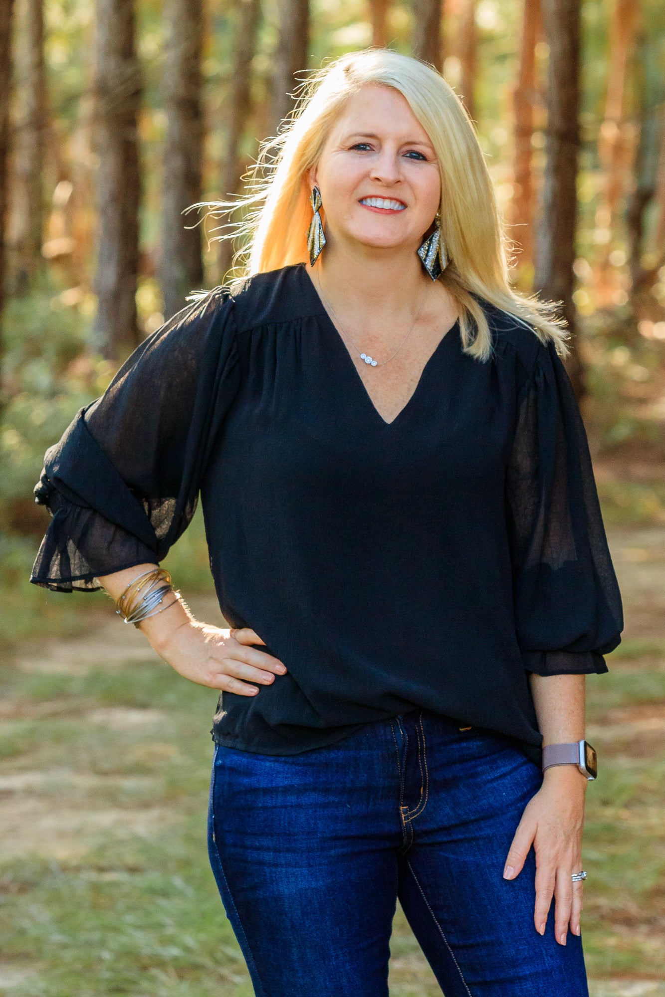 Camilla Long Sleeve Top - Black