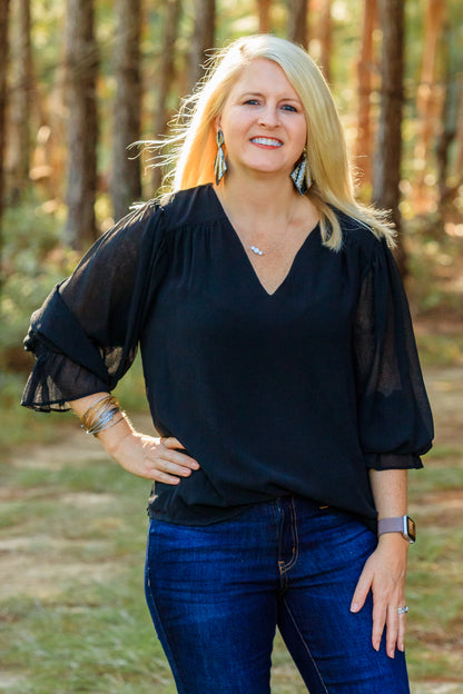 Camilla Long Sleeve Top - Black