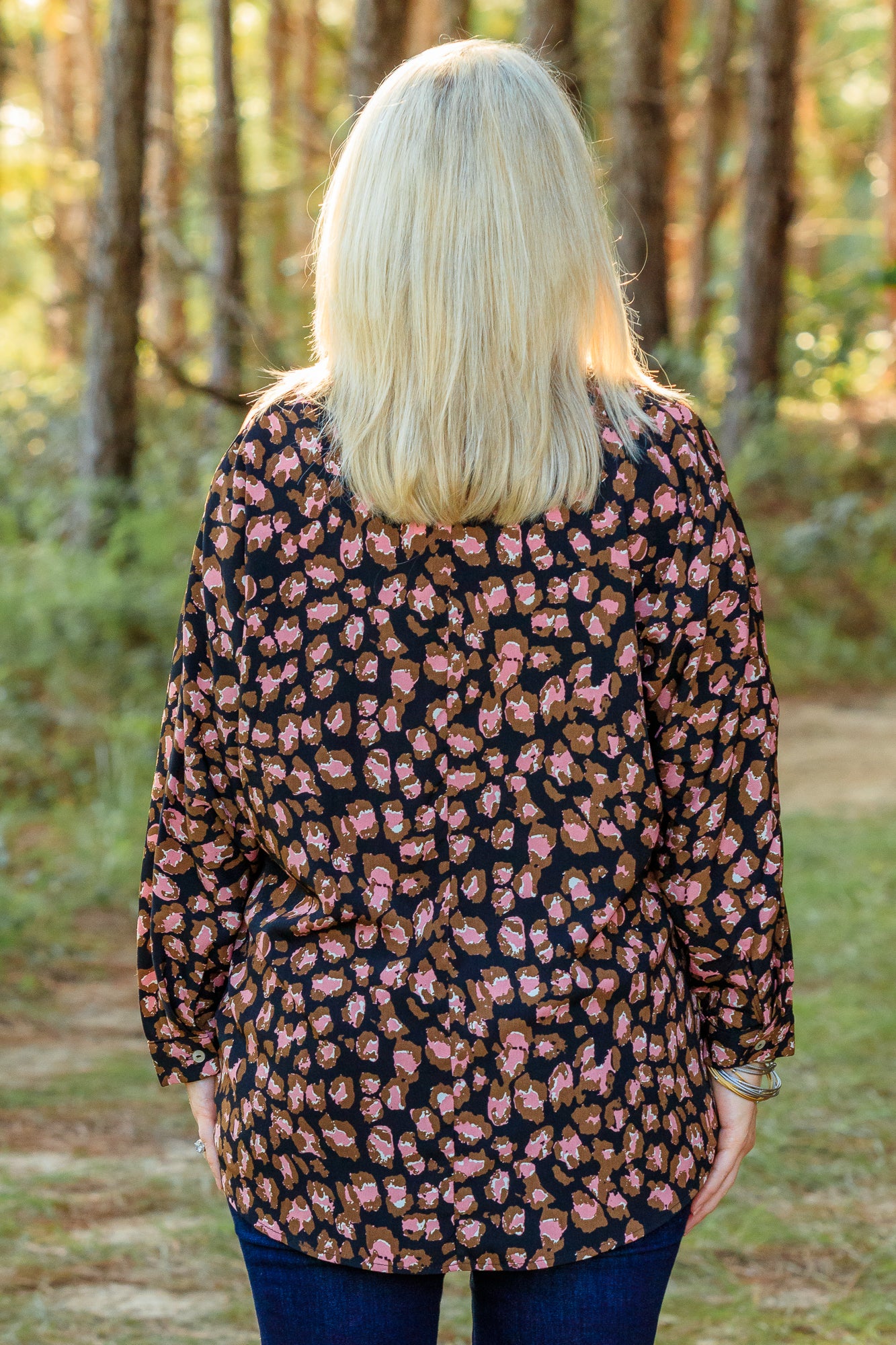 Taryn Leopard Print Top - Dusty Pink Mix