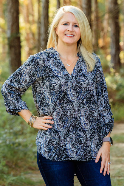 Jaden Top - Navy Mix