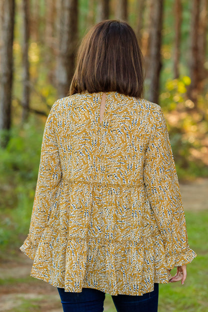 Colby Tiered Top - Mustard