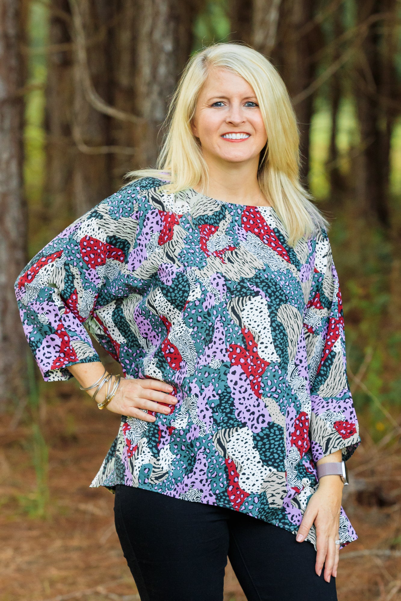 Denise Top - Hunter Green Mix