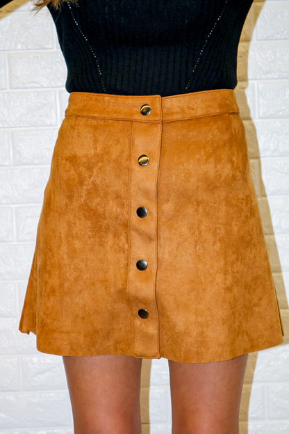 Sutton Suede Skirt - Camel