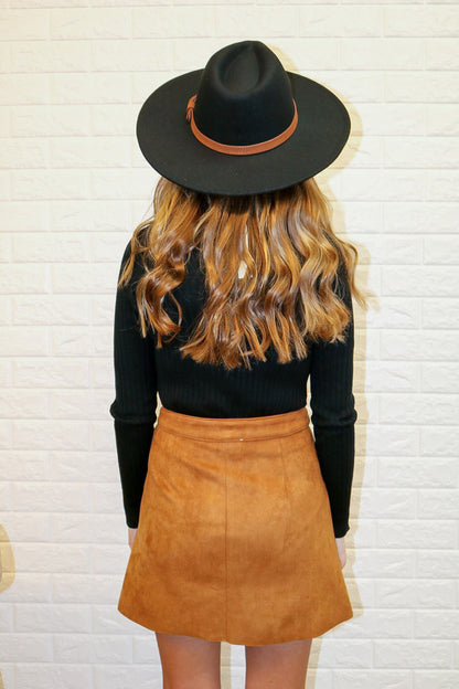 Sutton Suede Skirt - Camel