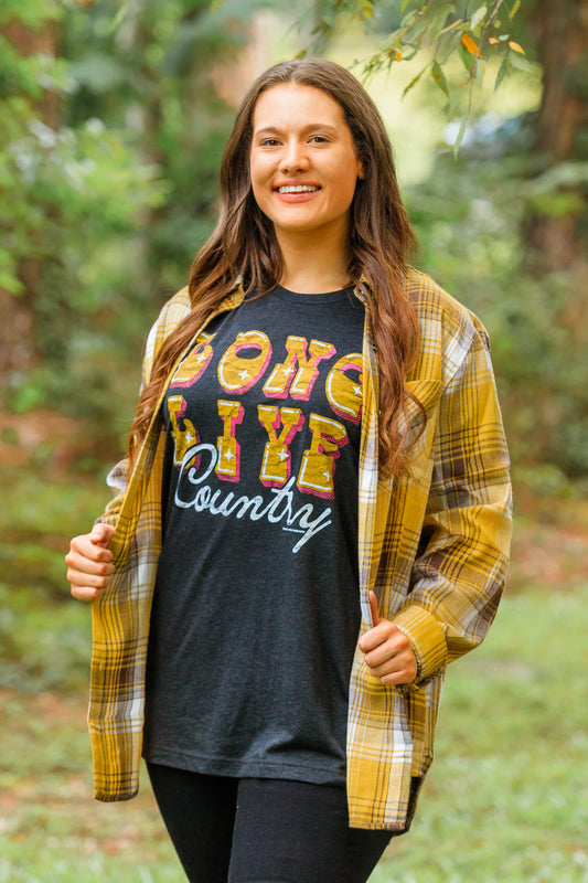 Brynn Flannel - Mustard/Brown