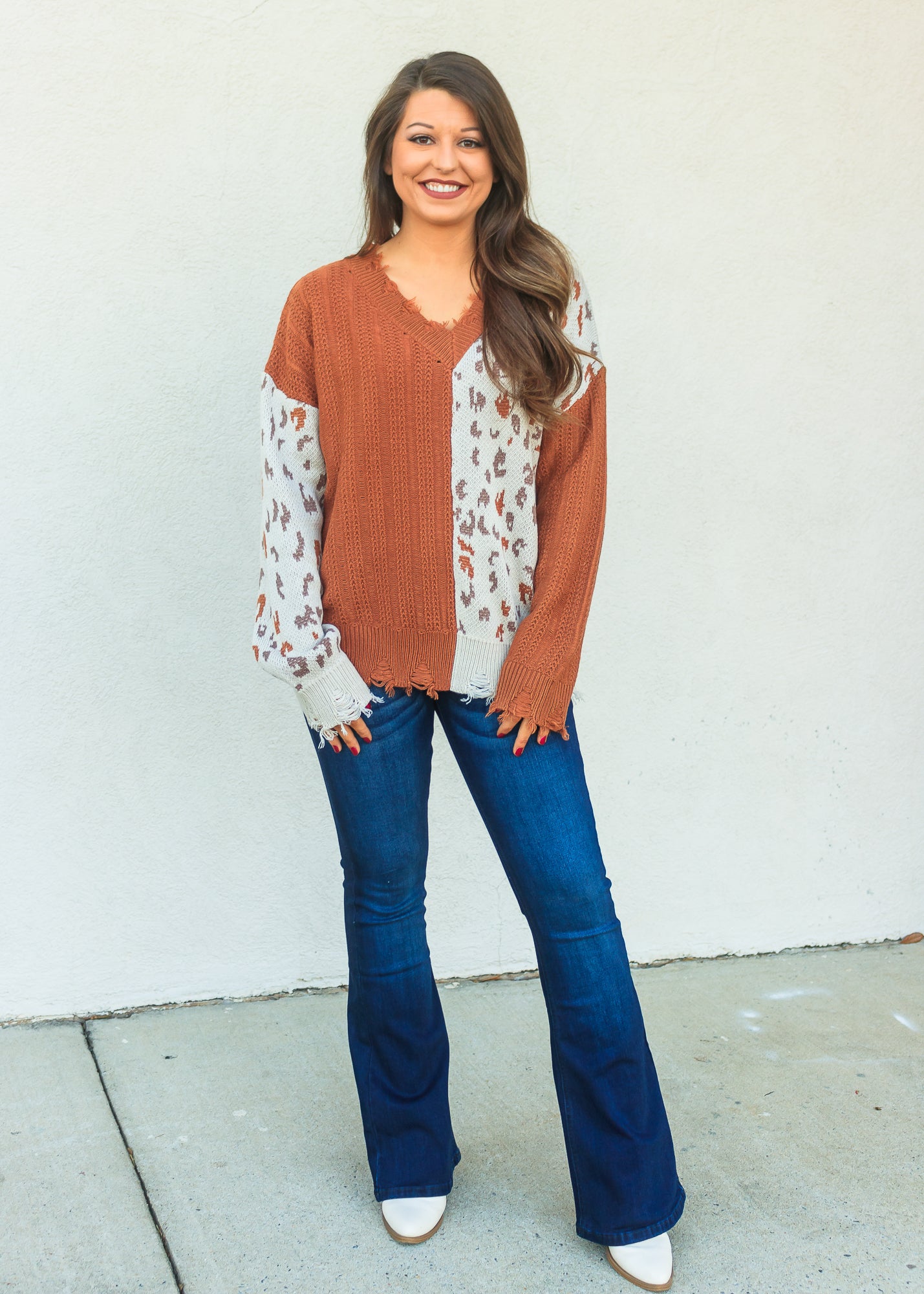 Priya Duo Tone Sweater - Camel