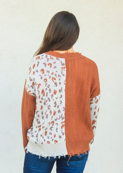 Priya Duo Tone Sweater - Camel