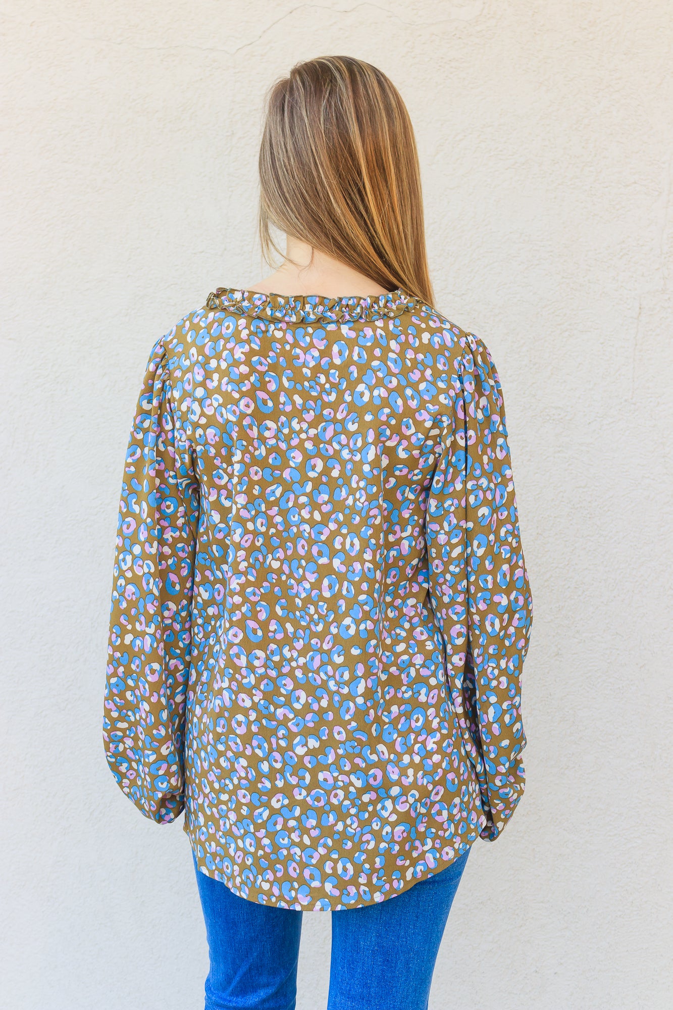 Sutton Leopard Print Top - Olive