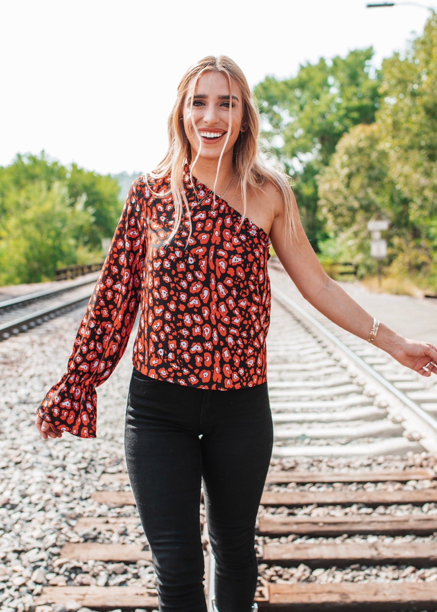 BuddyLove: Siri One-Shoulder Top - Cherry Bomb